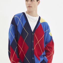 Trendyol Colourblocked V-Neck Acrylic Cardigan-image-50