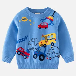 Little Surprise Box LLP Kids Toeing Car Printed Pure Cotton Pullover-13