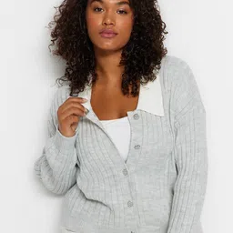 Trendyol Striped Pure Acrylic Cardigan-52