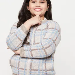 JWAAQ Girls Checked Printed Cardigan-picture-9