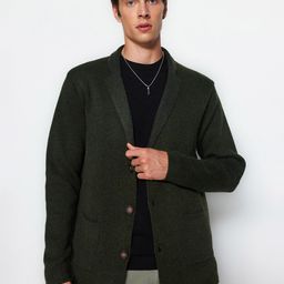 Trendyol Men Shawl Collar Acrylic Cardigan-picture-52
