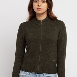 Status Quo Women Olive Green Cardigan-picture-44