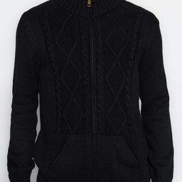 Trendyol Self Design Mock Collar Front-Open Sweater image 4