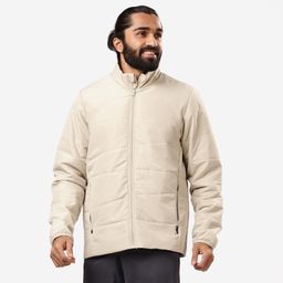 Men Puffer Jacket for Trekking - MT50 Beige-image-15