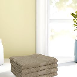 SPACES Beige 4 Pieces 450 GSM Cotton Face Towels-image-28