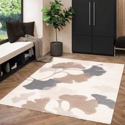 OBSESSIONS Brown & Beige Polypropylene Floral Carpet-28