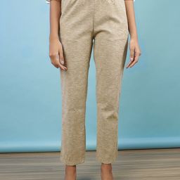 Freehand by The Indian Garage Co Women Beige Mid-Rise Trousers-image-66