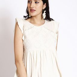 250 DESIGNS Ethnic Motifs Embroidered Gathered Detailed Peplum Top-image-75