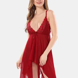 Be You Self Design Shoulder Straps Net Baby Doll-image-56