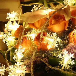 Quace Off White Mini Snow Flake String Lights image 1