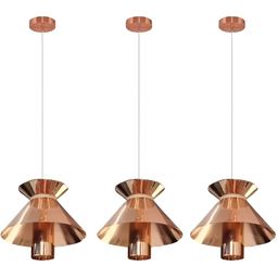 DENICRAAS Gold-Toned 3 Pieces Self Assembly Bell Aluminium Ceiling Lamps-6