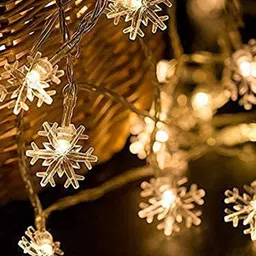 Quace Off White Mini Snow Flake String Lights image 2