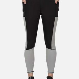 IMPERATIVE Women Black Colorblocked Slim Fit Ankle Length Tights-picture-17