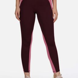 NEU LOOK FASHION Women Maroon & Pink Colourblocked Gym Tights-image-23