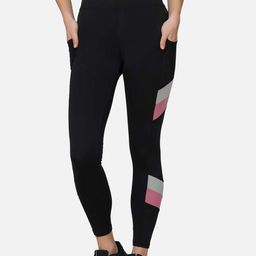 IMPERATIVE Women Black Solid Slim Fit Mid-Rise Dry Fit Tights with Side Striped-image-45