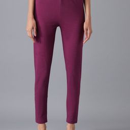 AURELIA Women Purple Solid Skinny Fit Ankle-Length Leggings-49