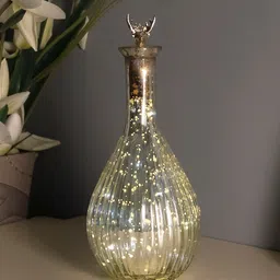 Homesake Silver-Toned Solid Handcrafted Ovoid Bottle Table Lamp-55