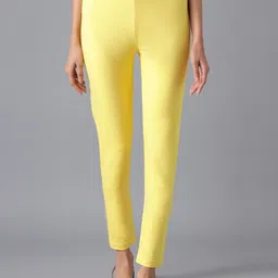 AURELIA Women Yellow Skinny Fit Solid Leggings-image-88