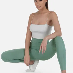 IMPERATIVE Women Green Solid Slim-Fit Tights-picture-21