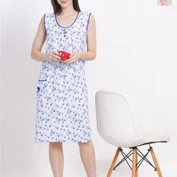 Breezly Pack of 2 Floral Printed Pure Cotton Midi Nightdress-picture-34