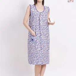 Breezly Pack of 2 Floral Printed Pure Cotton Midi Nightdress-picture-33