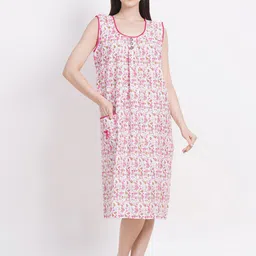 Breezly Floral Printed Pure Cotton Nightdress-picture-25
