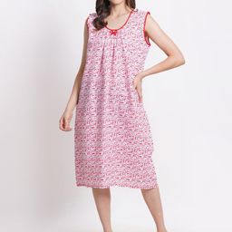 Breezly Floral Printed Pure Cotton Everyday Nightdress-image-55