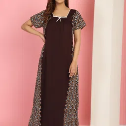 Secret Wish Printed Pure Cotton Maxi Nightdress-picture-10