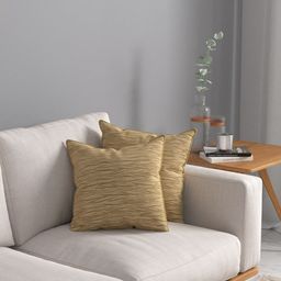 ROSARA HOME Set of 2 Beige Self Design Square Cushion Covers-54