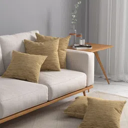 ROSARA HOME Set Of 5 Beige Self Design Square Cushion Covers-5