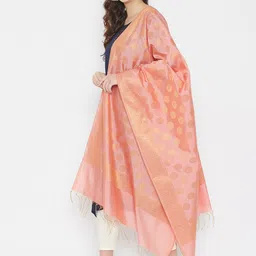 Clora Creation Ethnic Motifs Woven Design Dupatta with Zari image 3