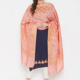 Clora Creation Ethnic Motifs Woven Design Dupatta with Zari image 5