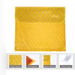 Kuber Industries Yellow & Red 12 Pieces Geometric Self Design Organisers-1