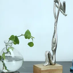 Maison Modern Silver-Toned Large Metal Figurine Showpiece-picture-0