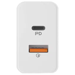 vaku luxos Vaku 20W Type A & Type C 2-Port Fast Charger (Adapter Only, Multiple Safety Chips, White) image 3
