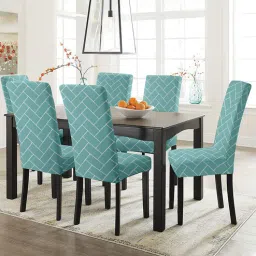 hotkei Blue Polycotton Geometric 14x18 Inches Chair Covers (Pack of 6)-picture-33