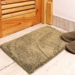 Beige Solid Microfibre 17x12 Inches AntiSkid Door Mat By Luxe Home International-picture-45