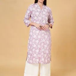 RANGMANCH BY PANTALOONS Floral Printed Mandarin Collar Kurta-image-75