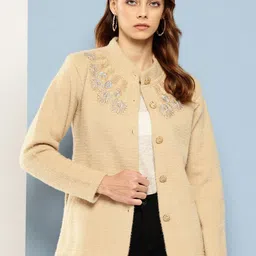 Aarika Floral Woollen Cardigan with Embroidered Detail-picture-24
