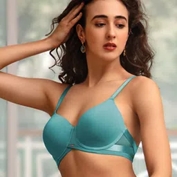 SOIE Full Coverage Padded Wired T-shirt Bra with Mesh Detailing-23