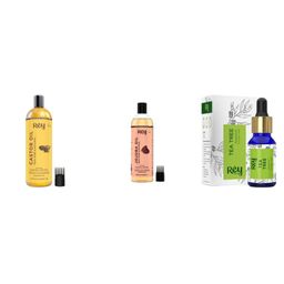 Rey Naturals Set Of 3 Jojoba Oil Castor Oil & Tea Tree Essential Oil - 200 ml Each- 15 ml-53