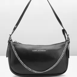 Lino Perros Textured Structured Shoulder Bag With Chain Detail-image-76