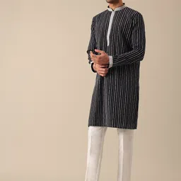 KALKI Fashion Striped Straight Kurta With Pyjamas-picture-13