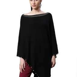 Global Republic Women Poncho with Embellished Detail-image-97