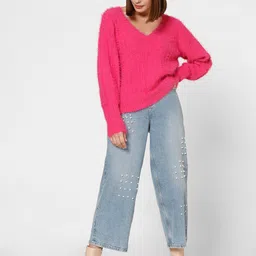Vero Moda Ribbed Pullover With Fuzzy Detail-picture-33