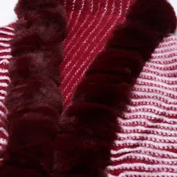 SHOWOFF Striped Front-Open Poncho With Fringed Detail image 5