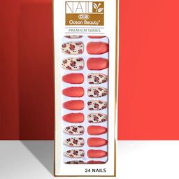 CHRONEX Set Of 24 Matte Finish Reusable Press On Nail Extensions-11