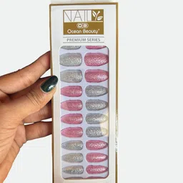 CHRONEX Set Of 24 Matte Finish Stick On Nails Set-0