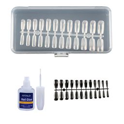 SYGA Set Of 240 Square False Nails With Glue Bottle - 10g - Transparent-47
