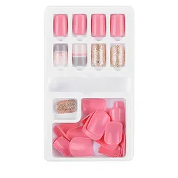 SYGA 30Pcs Long-Lasting Press-On Artificial Nails - Light Pink F635-25-32